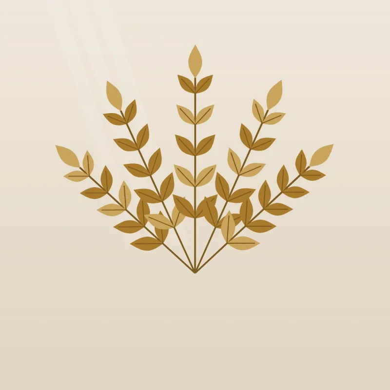 Golden metal leaves wall decor